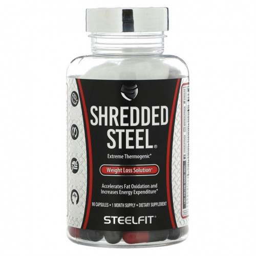 SteelFit, Shredded Steel, средство для снижения веса, 90 капсул