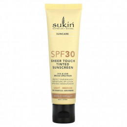 Sukin, Тонирующее солнцезащитное средство Sheer Touch, SPF30, светлый / средний, 60 мл (2,03 жидк. Унции)