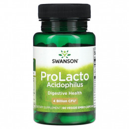 Swanson, ProLacto Acidophilus, 4 миллиарда КОЕ, 60 растительных капсул с ЭМБО