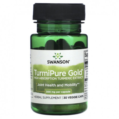 Swanson, TurmiPure Gold, 300 мг, 30 растительных капсул