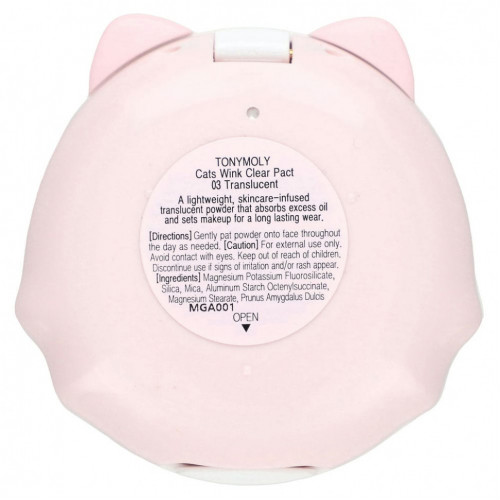 Tony Moly, Cat's Wink Clear Pact, 03 полупрозрачный, 8 г (0,28 унции)