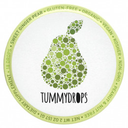 Tummydrops, Сладкая имбирная груша, 18 капель, 57 г (2 унции)