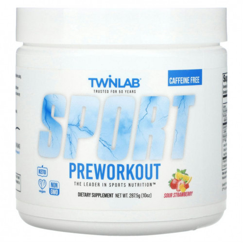 Twinlab, Sport Preworkout, без кофеина, с кислинкой, 287,5 г (10 унций)