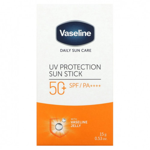 Vaseline, Daily Sun Care, солнцезащитный стик для защиты от ультрафиолета, SPF 50+ PA ++++, 15 г (0,53 унции)