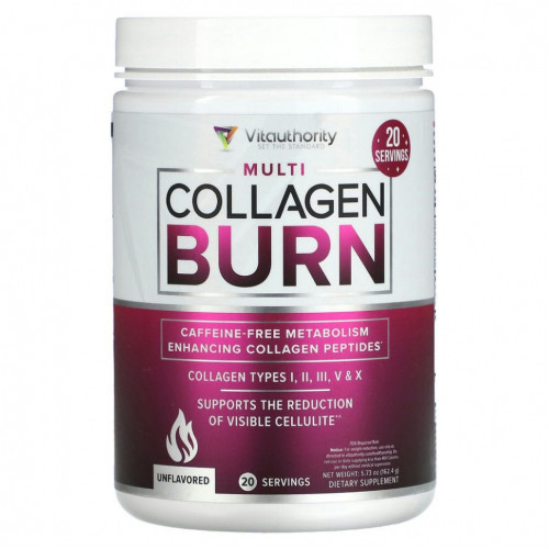 Vitauthority, Multi Collagen Burn, без добавок, 162,4 г (5,73 унции)