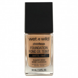 wet n wild, PhotoFocus Foundation, классический бежевый, матовый, 30 мл (1,0 жидк. Унции)