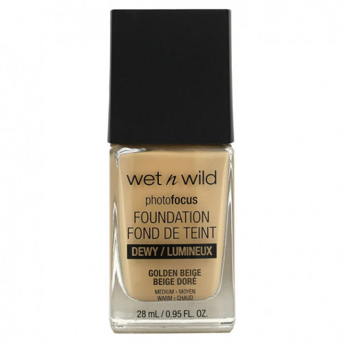 wet n wild, PhotoFocus Foundation, золотисто-бежевый, 28 мл (0,95 жидк. Унции)