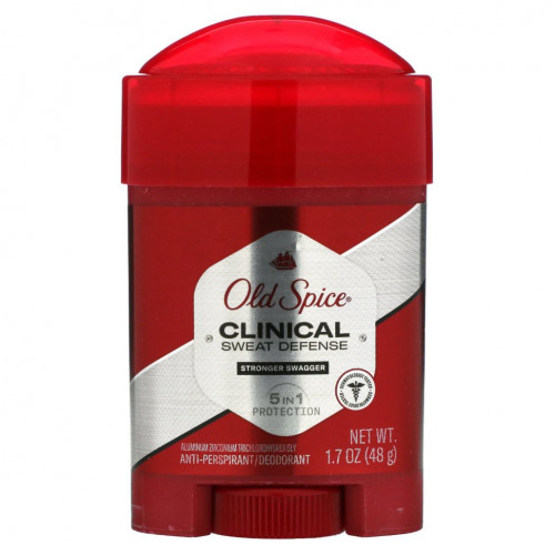 Old Spice, Clinical Sweat Defense, антиперспирант / дезодорант, для улучшения вкуса, 48 г (1,7 унции)