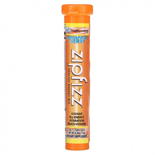 Zipfizz, Energy Drink Mix, апельсиновая сода, 20 тюбиков, 11 г (0,39 унции)