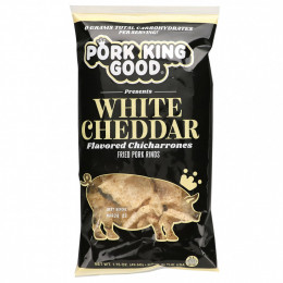 Pork King Good, Ароматизированный Chicharrones, белый чеддер, 49,5 г (1,75 унции)