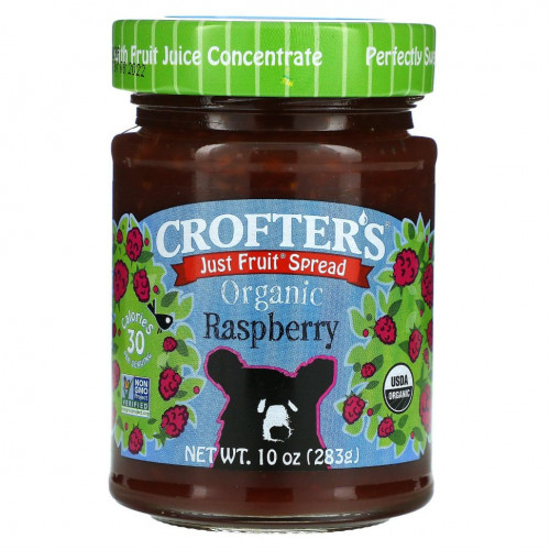 Crofter's Organic, Просто фруктовый джем, органическая малина, 10 унций (283 г)