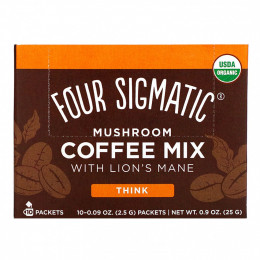 Four Sigmatic, Think, кофейная смесь с ежовиком гребенчатым, 10 пакетиков по 2,5 г (0,09 унции)