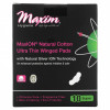 Maxim Hygiene Products, MaxION, натуральный хлопок, ультратонкие подушечки с крыльями, супер, 10 подушечек