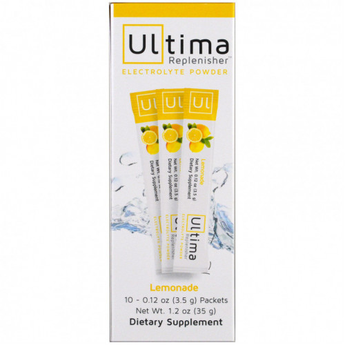 Ultima Replenisher, Электролит в порошке, Лимонад, 10 пакетов, 0,12 унции (3,5 г) каждый