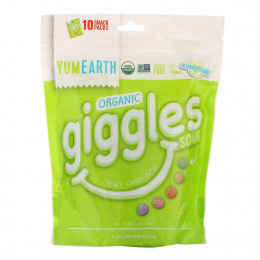 YumEarth, Organic Giggles Sour, 10 Snack Packs, .5 oz (14 g) Each