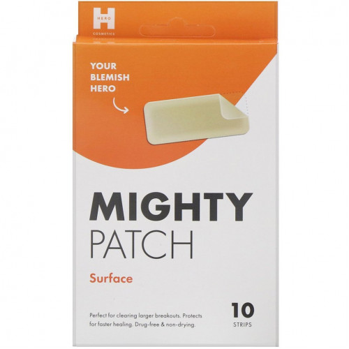 Hero Cosmetics, Mighty Patch, прямоугольные, 10 пластырей