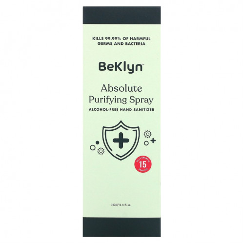 BeKLYN, Absolute Purifying Spray, Alcohol-Free Hand Sanitizer, 10.14 fl oz (300 ml)