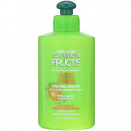 Garnier, Fructis, Sleek & Shine, интенсивно разглаживающий несмываемый ухаживающий крем, 300 мл