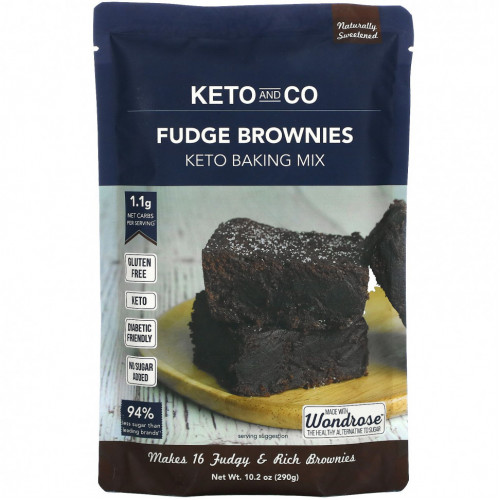 Keto and Co, Fudge Brownies, Keto Baking Mix, 10.2 oz (290 g)