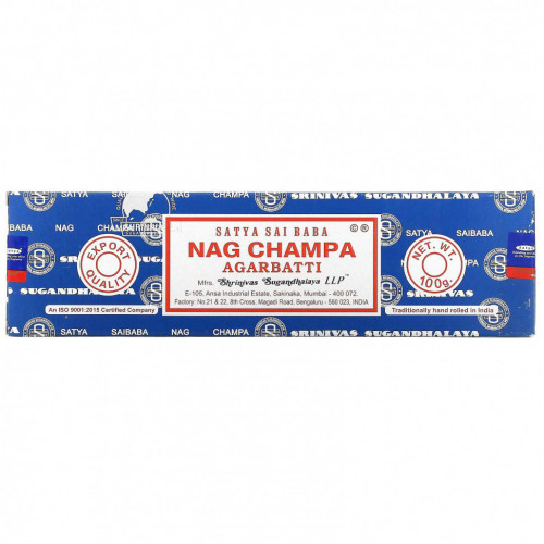 Sai Baba, Satya, Nag Champa, Agarbatti, Ароматические палочки, 100 г