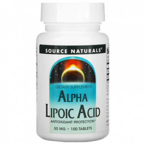 Source Naturals, Альфа-Липоевая Кислота 100 таблеток