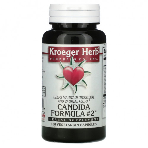 Kroeger Herb Co, Candida Formula # 2, 100 вегетарианских капсул