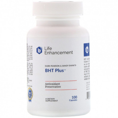 Life Enhancement, Durk Pearson & Sandy Shaw's BHT Plus, добавка с бутилгидрокситолуолом, 100 капсул