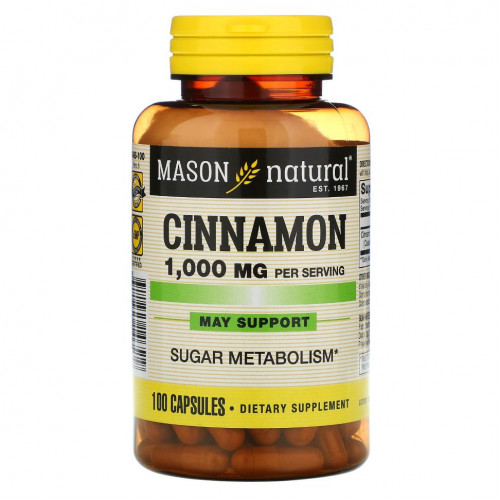 Mason Natural, Корица, 1000 мг, 100 капсул