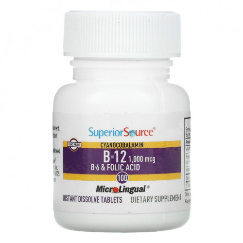 Superior Source, Cyanocobalamin B-12, 1,000 mcg, 100 Instant Dissolve Tablets