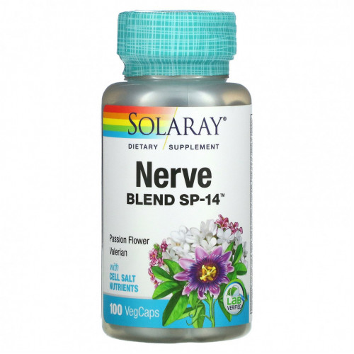 Solaray, Nerve Blend SP-14, 100 растительных капсул