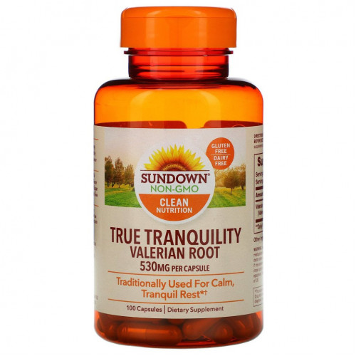 Sundown Naturals, True Tranquility, корень валерианы, 530 мг, 100 капсул