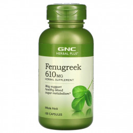 GNC, Herbal Plus, пажитник, 610 мг, 100 капсул