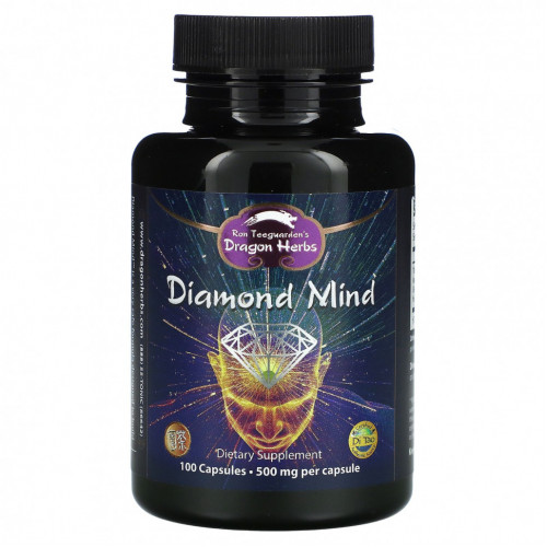 Dragon Herbs, Diamond Mind, 500 мг, 100 вегетарианских капсул