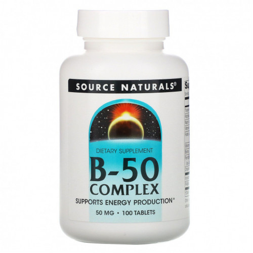 Source Naturals, комплекс B-50, 50 мг, 100 таблеток