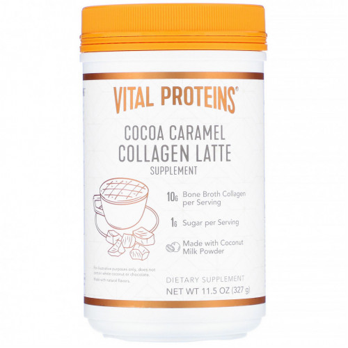 Vital Proteins, Collagen Latte, какао-карамель, 327 г (11,5 унции)