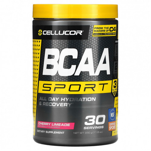 Cellucor, BCAA Sport, Увлажнение и восстановление целый день, Вишневый лаймад, 11,6 унц. (330 г)