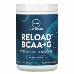 MRM, RELOAD BCAA+G, восстановление после тренировок, вкус тропических фруктов, 330 г (11,6 унций)