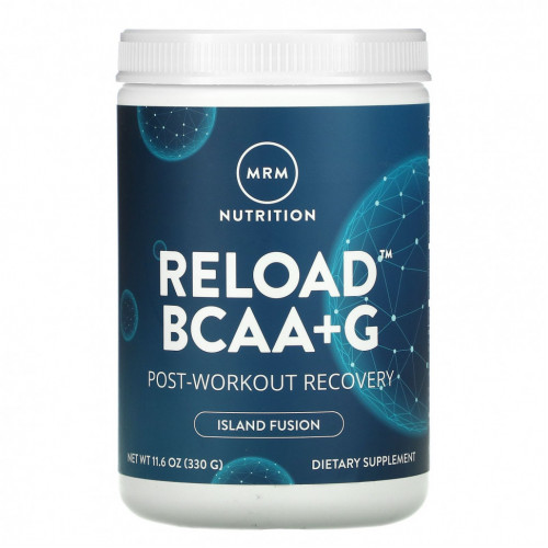 MRM, RELOAD BCAA+G, восстановление после тренировок, вкус тропических фруктов, 330 г (11,6 унций)