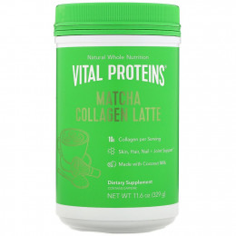 Vital Proteins, Матча латте с коллагеном, без вкусовых добавок, 329 г (11,6 унции)