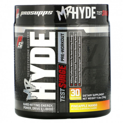 ProSupps, Mr. Hyde, Test Surge, тестостерон перед тренировкой, ананас и манго, 336 г (11,8 унции)