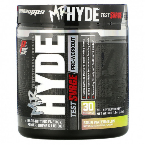 ProSupps, Mr. Hyde Test Surge, тестостерон перед тренировкой, кислый арбуз, 336 г (11,8 унции)