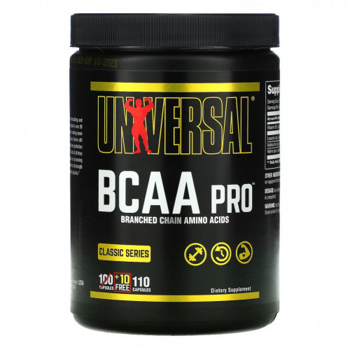 Universal Nutrition, Classic Series, BCAA Pro, аминокислоты с разветвленной цепью, 110 капсул