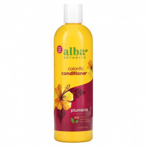 Alba Botanica, кондиционер для окрашенных волос, плюмерия, 340 г (12 унций)