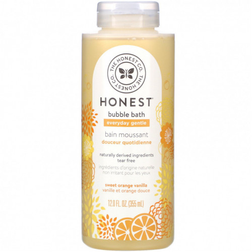 The Honest Company, Everyday Gentle Bubble Bath, Сладкий апельсин и ваниль, 12,0 жидких унций (355 мл)