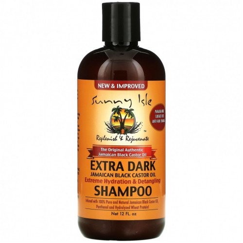 Sunny Isle, Шампунь с черным касторовым маслом Extra Dark Jamaican, 12 жидких унций