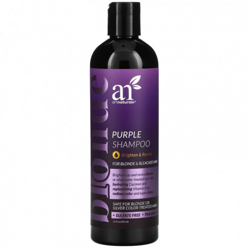 Artnaturals, Purple Shampoo, для блондина и обесцвеченных волос, 355 мл (12 жидк. Унций)