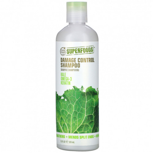 Petal Fresh, Pure, SuperFoods, Damage Control Shampoo, Kale, Omega 3 & Keratin, 12 fl oz (355 ml)