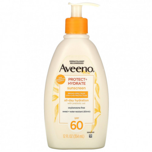 Aveeno, Protect + Hydrate, солнцезащитный крем, SPF 60, 354 мл (12 жидк. Унций)