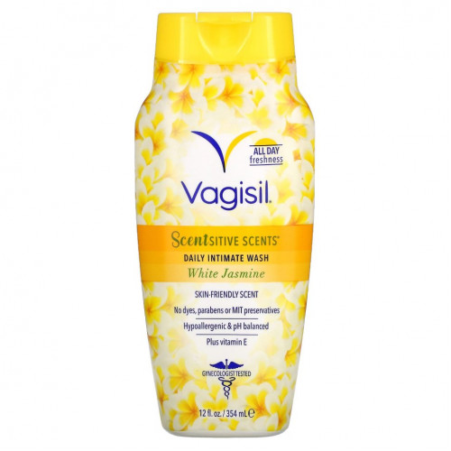 Vagisil, Scentsitive Scents, ежедневное средство для интимной гигиены, белый жасмин, 354 мл (12 жидк. Унций)