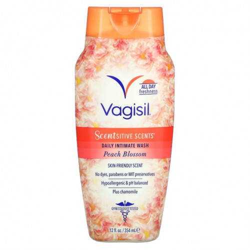 Vagisil, Scentsitive Scents, ежедневное средство для интимной гигиены, цветы персика, 354 мл (12 жидк. Унций)